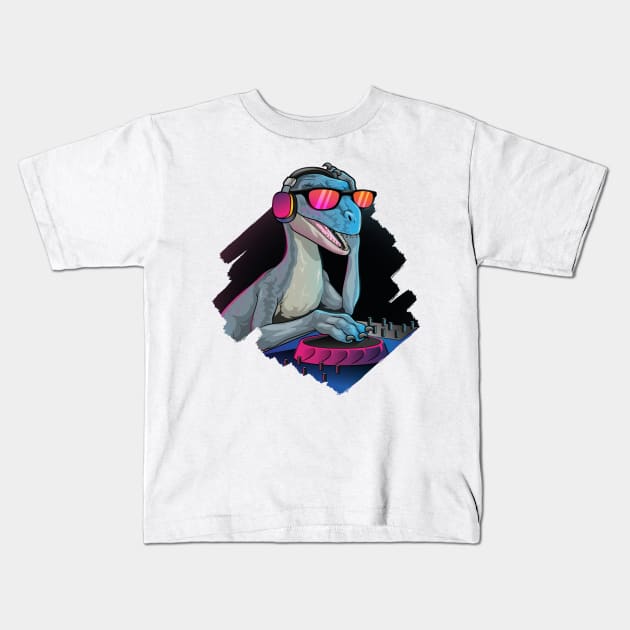 Prehistoric Beats: DJ Dino in the Mix Kids T-Shirt by GoshWow 